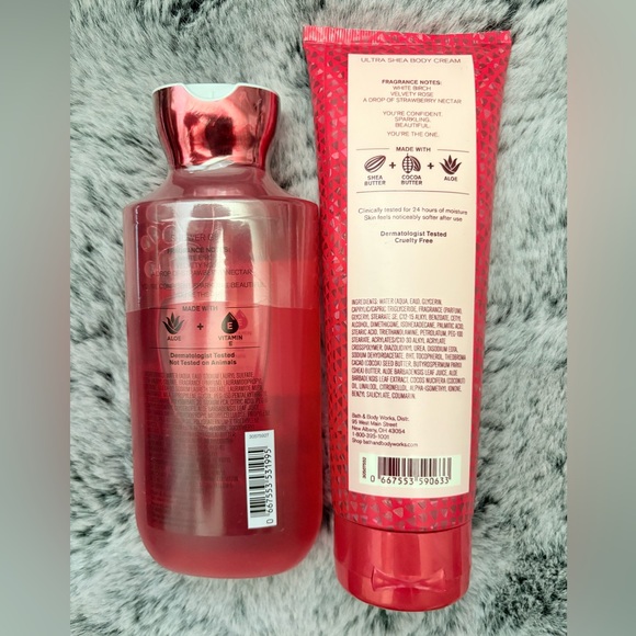 You’re the One Bath & Body Works Body Cream & Shower Gel Spa Set Rose Strawberry - Picture 2 of 2
